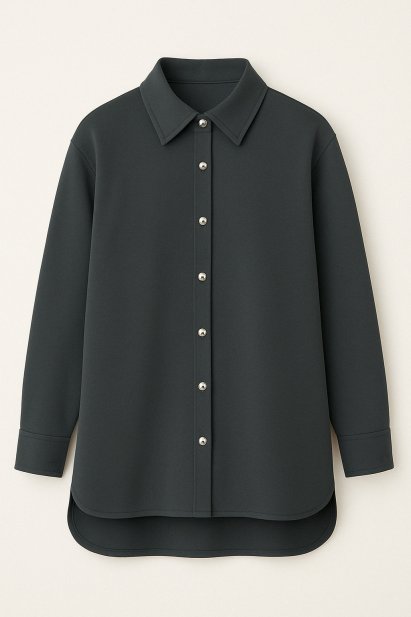Mizalle Siyah Modal Yumuşak Dokulu Rahat Kesim Gömlek - Mizalle