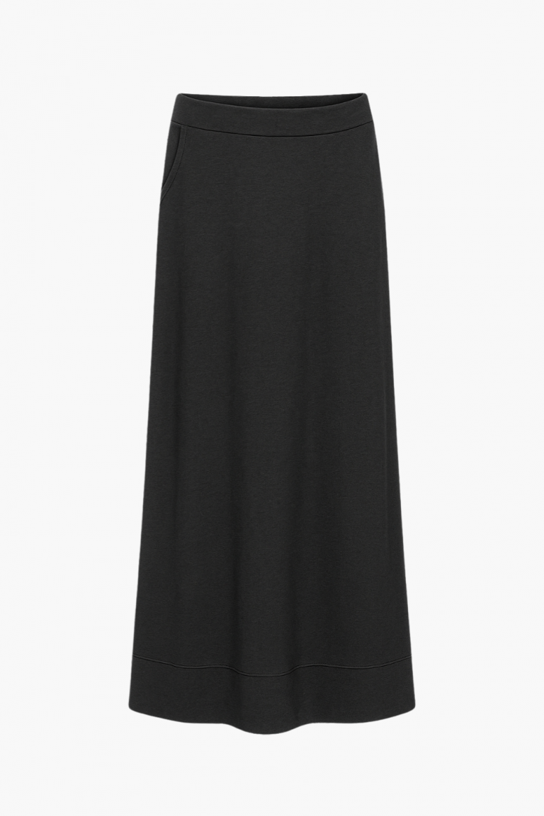 Mizalle Siyah Modal Yumuşak Dokulu Rahat Kesim Maksi Kloş Etek - Mizalle