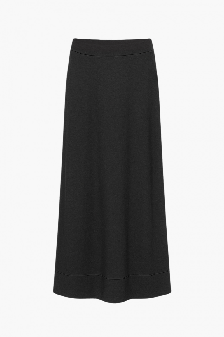 Mizalle Siyah Modal Yumuşak Dokulu Rahat Kesim Maksi Kloş Etek - Mizalle