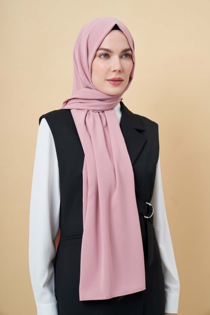 Mizalle - Mizalle Toz Pembe Medine İpeği Şal