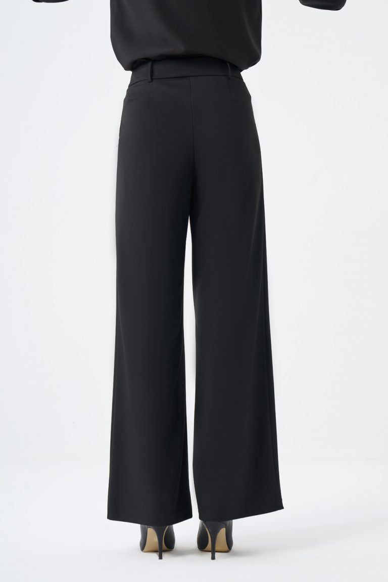 Mizalle Tek Pileli Geniş Kesim Klasik Siyah Pantolon - Mizalle