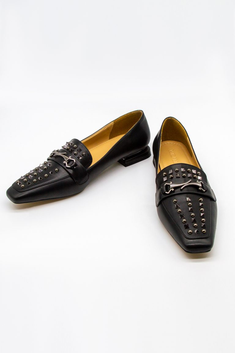 Mizalle Troklu Siyah Deri Loafer Ayakkabı - Mizalle