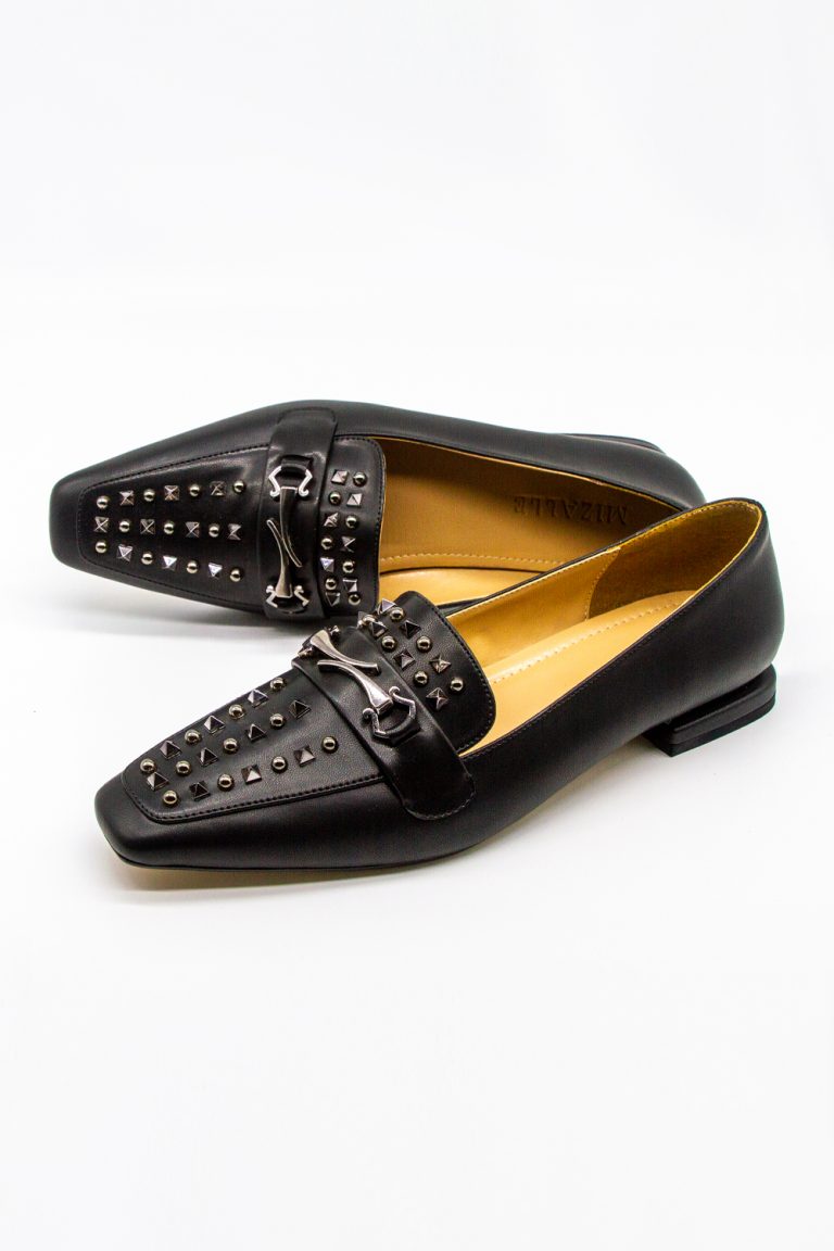 Mizalle Troklu Siyah Deri Loafer Ayakkabı - Mizalle