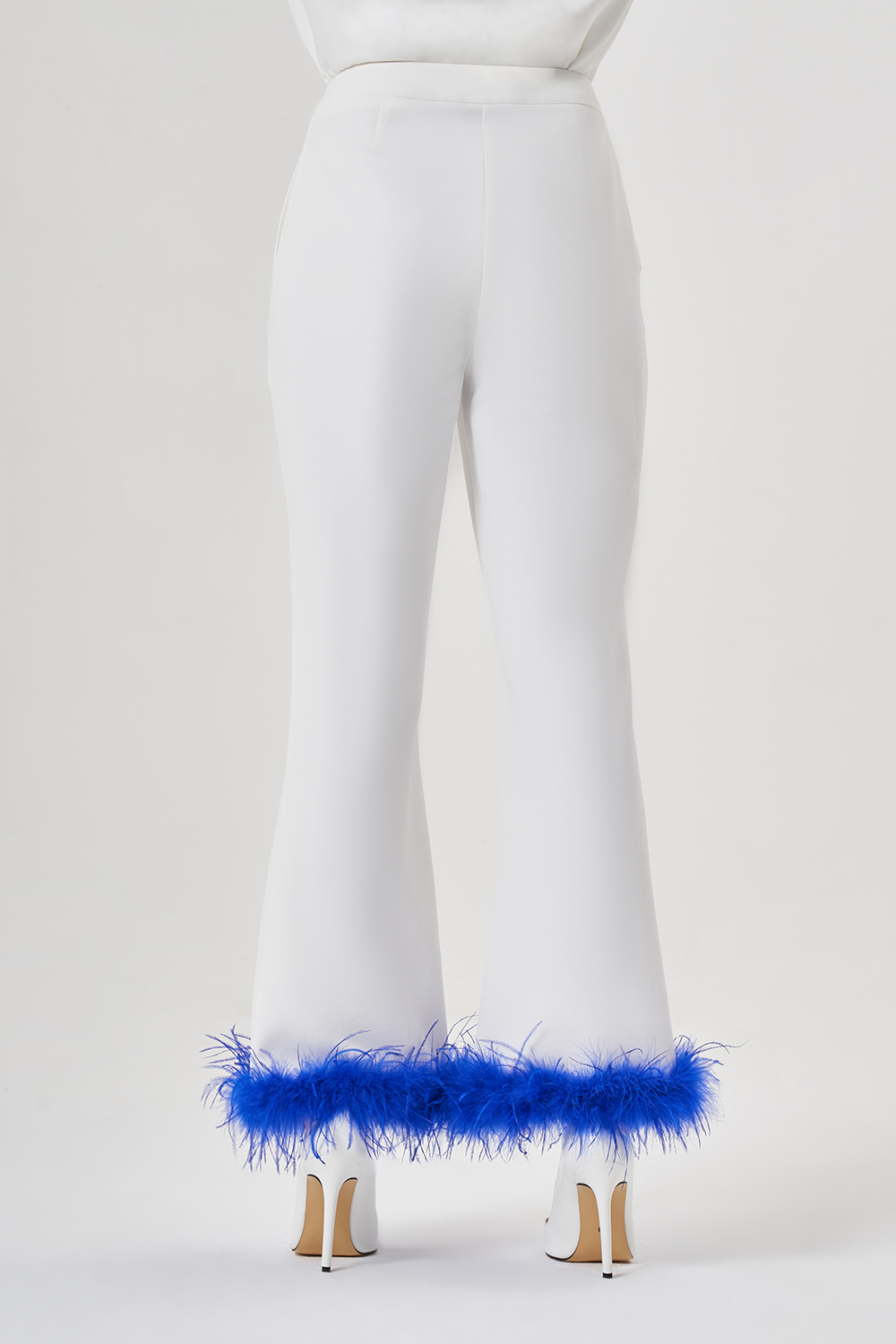 Tüylü Luxury Ekru Pantolon