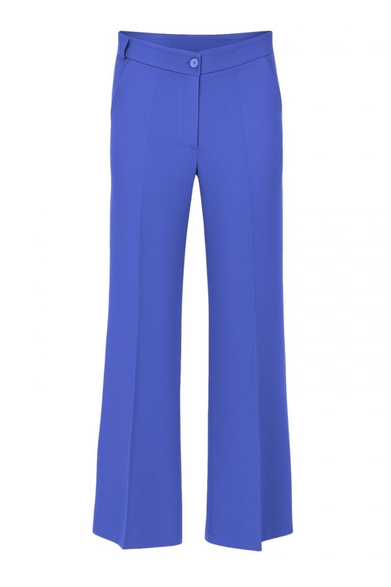 Mizalle Ütü İzli Geniş Paça Mor Krep Pantolon - Mizalle