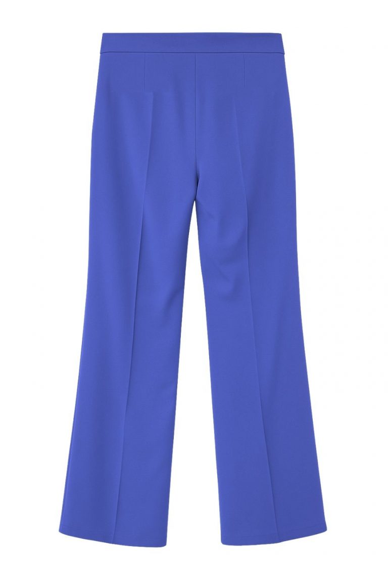 Mizalle Ütü İzli Geniş Paça Mor Krep Pantolon - Mizalle