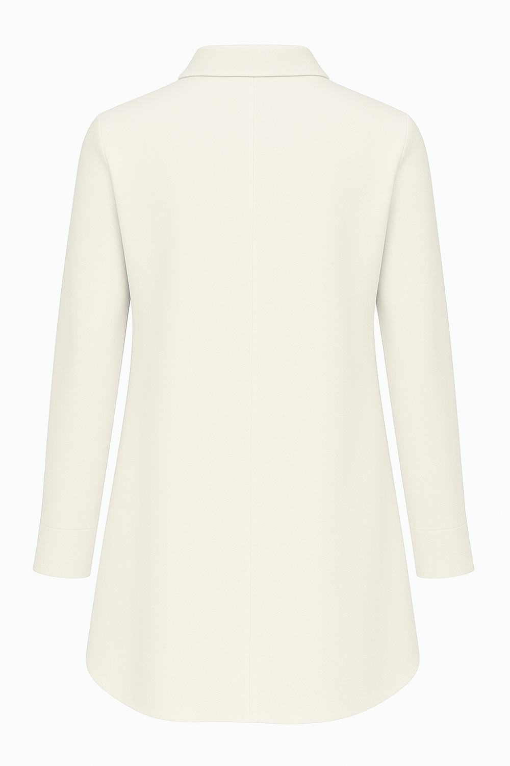 Mizalle Yakası Taş Detaylı Fermuarlı Gömlek Yaka Ekru Tunik