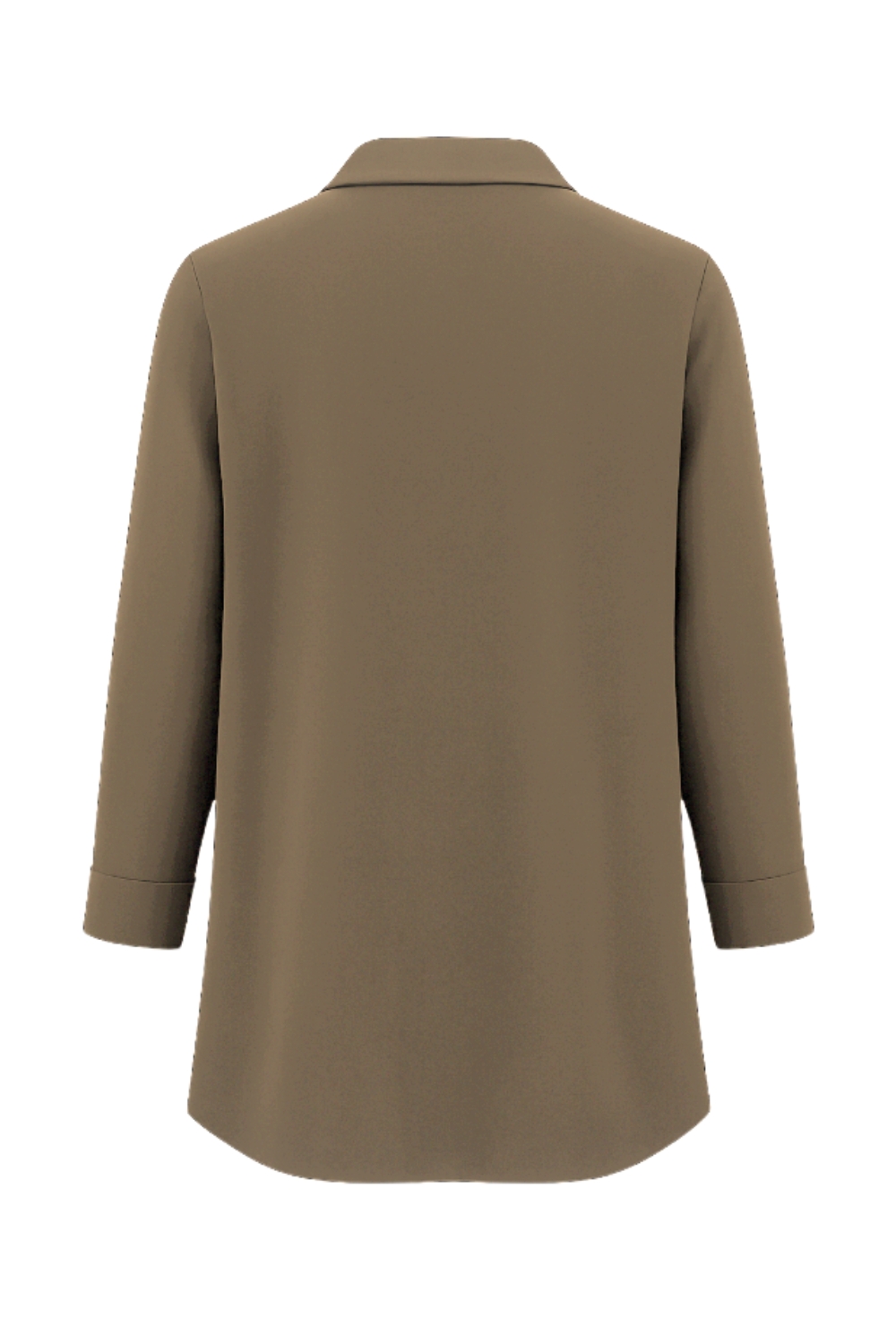 Mizalle Yakası Taş Detaylı Fermuarlı Gömlek Yaka Haki Tunik - Mizalle