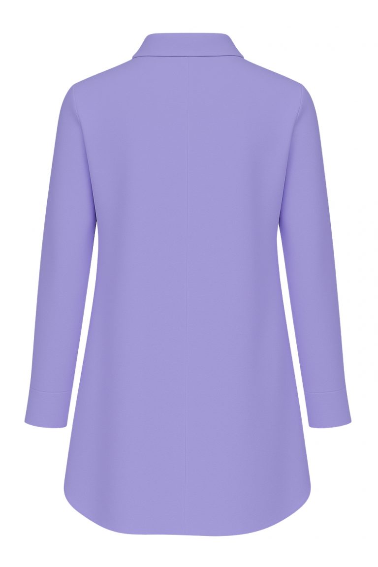 Mizalle Yakası Taş Detaylı Fermuarlı Gömlek Yaka Zambak Mavisi Tunik - Mizalle