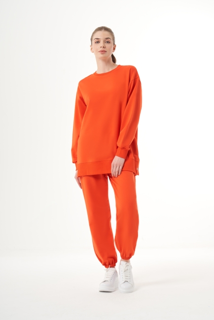 Mizalle - Mizalle Yanları Çıtçıtlı Yuvarlak Yaka Nar Çiçeği Sweatshirt Mizalle - Mizalle Yanları Çıtçıtlı Yuvarlak Yaka Nar Çiçeği Sweatshirt