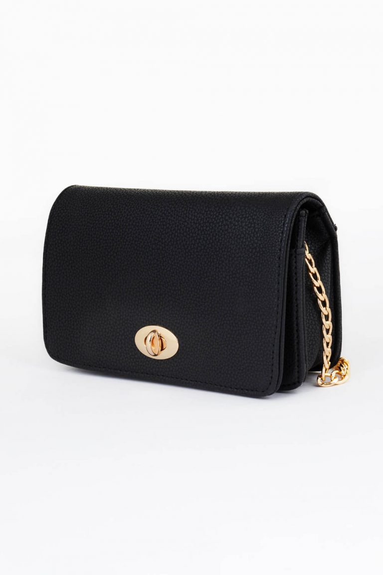 Zincir Detaylı Küçük Siyah Kol Çantası - Mizalle