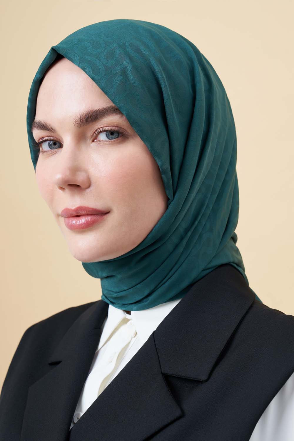 Mizalle His Zümrüt Yeşili Jakarlı Şal