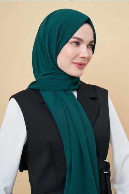 Mizalle Zümrüt Yeşili Medine İpeği Şal - Mizalle